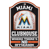 Miami Marlins Sign 11x17 Wood Clubhouse-0