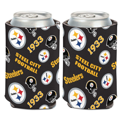 Pittsburgh Steelers Can Cooler Scatterprint Design-0