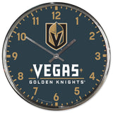 Vegas Golden Knights Clock Round Wall Style Chrome Periodic Restock-0
