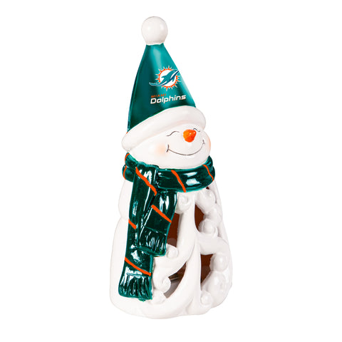 Miami Dolphins Statue 8 Inch LED Snowman-0