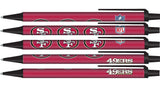 San Francisco 49ers Pens Click Style 5 Pack-0