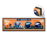 Denver Broncos Sign 9x30 Wood Helmets Design - Special Order-0