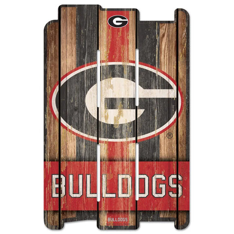 Georgia Bulldogs Sign 11x17 Wood Fence Style-0