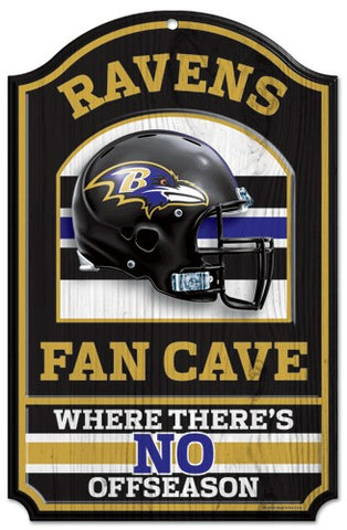 Baltimore Ravens Sign 11x17 Wood Fan Cave Design-0