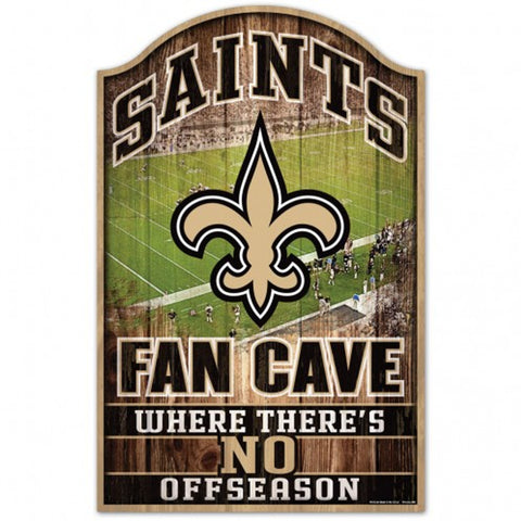 New Orleans Saints Sign 11x17 Wood Fan Cave Design-0
