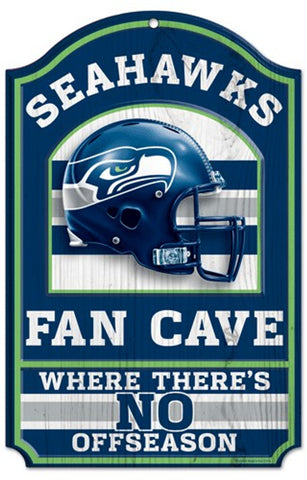 Seattle Seahawks Wood Sign - 11"x17" Fan Cave Design-0