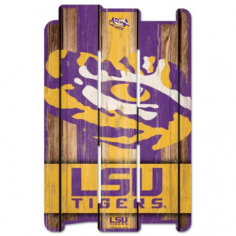LSU Tigers Sign 11x17 Wood Fence Style-0