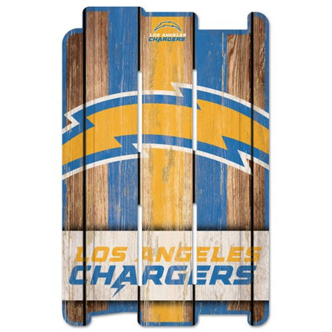 Los Angeles Chargers Sign 11x17 Wood Fence Style-0