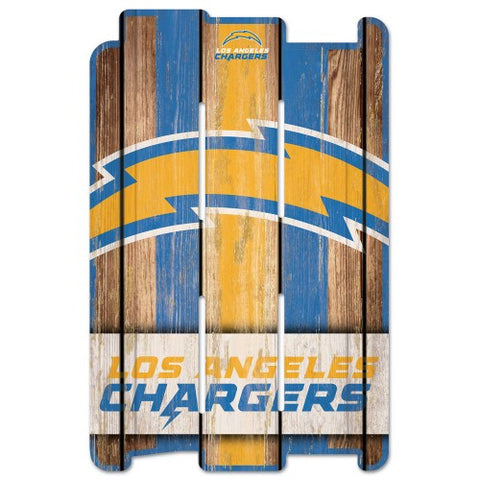 Los Angeles Chargers Sign 11x17 Wood Fence Style-0