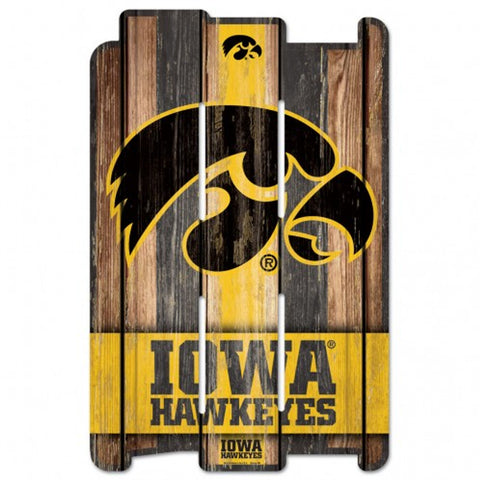 Iowa Hawkeyes Sign 11x17 Wood Fence Style-0