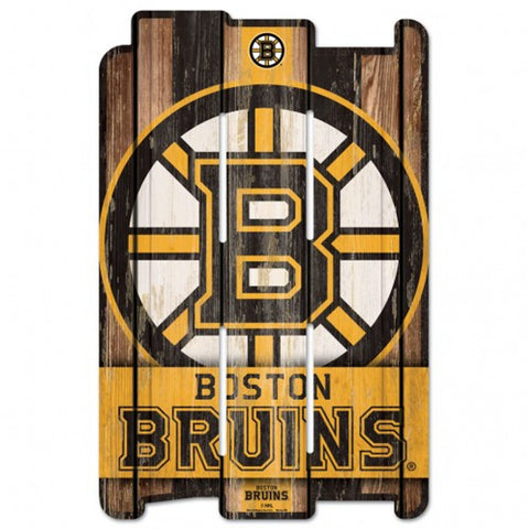 Boston Bruins Sign 11x17 Wood Fence Style-0