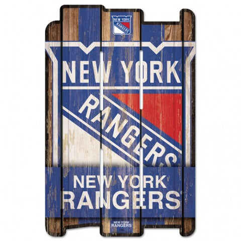 New York Rangers Sign 11x17 Wood Fence Style-0