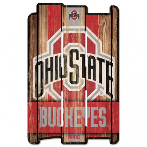 Ohio State Buckeyes Sign 11x17 Wood Fence Style-0