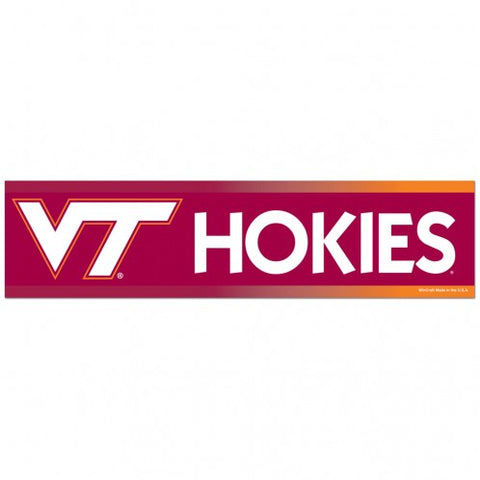 Virginia Tech Hokies Decal 3x12 Bumper Strip Style - Special Order-0