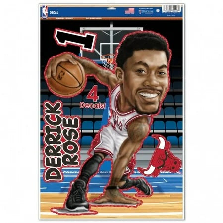 Chicago Bulls Decal 11x17 Multi Use Derrick Rose Caricature Design-0