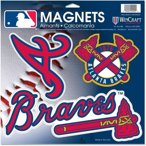 Atlanta Braves Magnet 11x11 Vinyl Set of 3-0