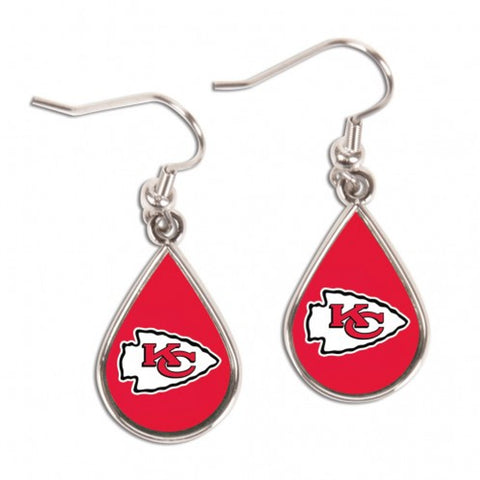 Kansas City Chiefs Earrings Tear Drop Style - Special Order-0