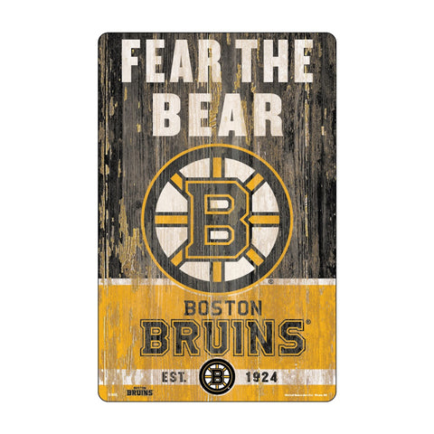 Boston Bruins Sign 11x17 Wood Slogan Design-0