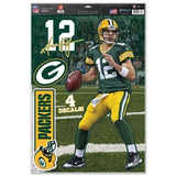 Green Bay Packers Decal 11x17 Multi Use Aaron Rodgers Design 4 Piece-0