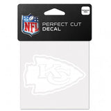 Kansas City Chiefs Decal 4x4 Perfect Cut White-0