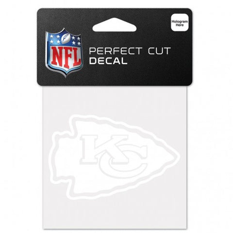 Kansas City Chiefs Decal 4x4 Perfect Cut White-0