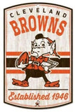 Cleveland Browns Sign 11x17 Wood Classic Logo Retro-0