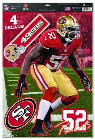 San Francisco 49ers Decal 11x17 Multi Use Patrick Willis Design-0