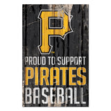 Pittsburgh Pirates Sign 11x17 Wood Proud to Support Design-0