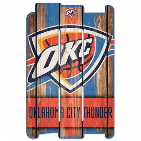 Oklahoma City Thunder Sign 11x17 Wood Fence Style - Special Order-0