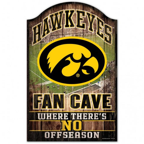 Iowa Hawkeyes Sign 11x17 Wood Fan Cave Design-0