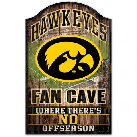Iowa Hawkeyes Sign 11x17 Wood Fan Cave Design - Special Order-0