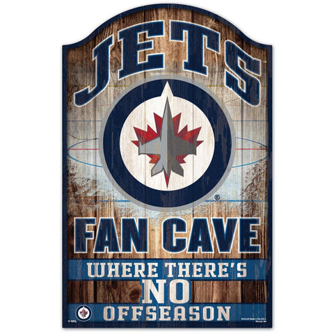 Winnipeg Jets Sign 11x17 Wood Fan Cave Design - Special Order-0