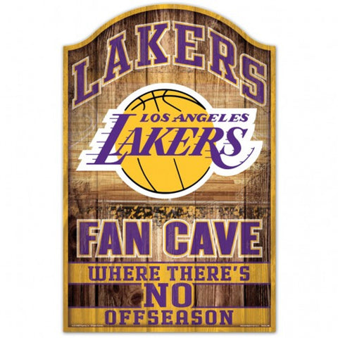 Los Angeles Lakers Sign 11x17 Wood Fan Cave Design-0