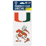 Miami Hurricanes Set of 2 Die Cut Decals-0