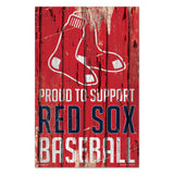 Boston Red Sox Sign 11x17 Wood Proud to Support Design-0