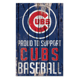 Chicago Cubs Sign 11x17 Wood Proud to Support Design-0