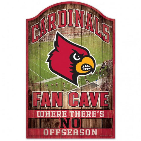 Louisville Cardinals Sign 11x17 Wood Fan Cave Design - Special Order-0