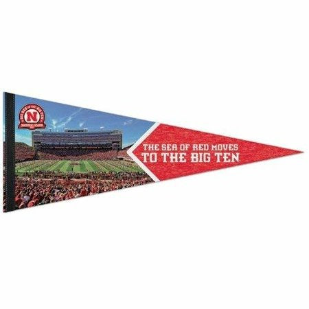 Nebraska Cornhuskers Pennant 12x30 Premium Style Big 10 Inaugural Design-0