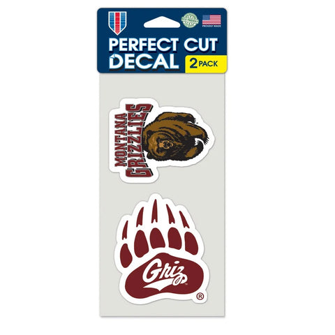 Montana Grizzlies Decal 4x4 Perfect Cut Set of 2 - Special Order-0