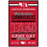 Nebraska Cornhuskers Sign 11x17 Wood Established Design-0