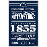 Penn State Nittany Lions Sign 11x17 Wood Established Design-0