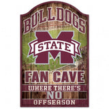 Mississippi State Bulldogs Sign 11x17 Wood Fan Cave Design-0