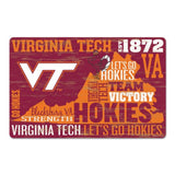 Virginia Tech Hokies Sign 11x17 Wood Wordage Design-0