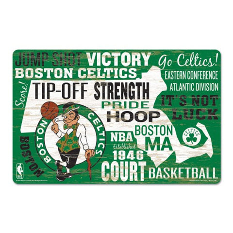 Boston Celtics Sign 11x17 Wood Wordage Design-0