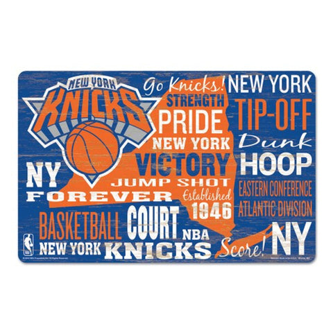 New York Knicks Sign 11x17 Wood Wordage Design-0