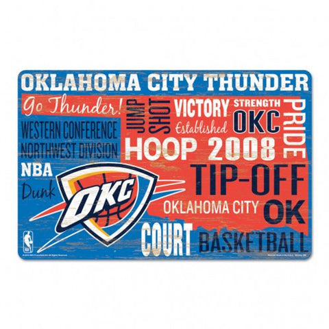 Oklahoma City Thunder Sign 11x17 Wood Wordage Design-0