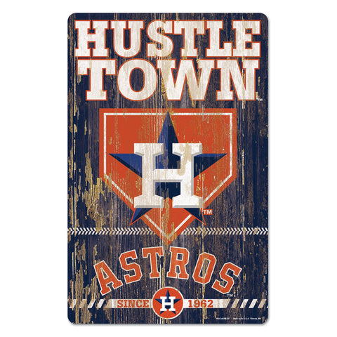 Houston Astros Sign 11x17 Wood Slogan Design-0