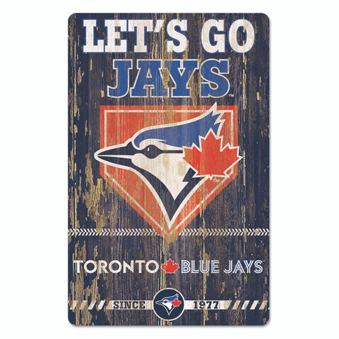Toronto Blue Jays Sign 11x17 Wood Slogan Design - Special Order-0