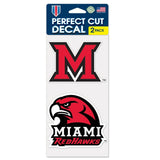 Miami of Ohio RedHawks Decal 4x4 Perfect Cut Set of 2-0