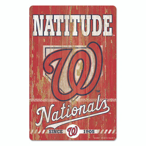 Washington Nationals Sign 11x17 Wood Slogan Design-0